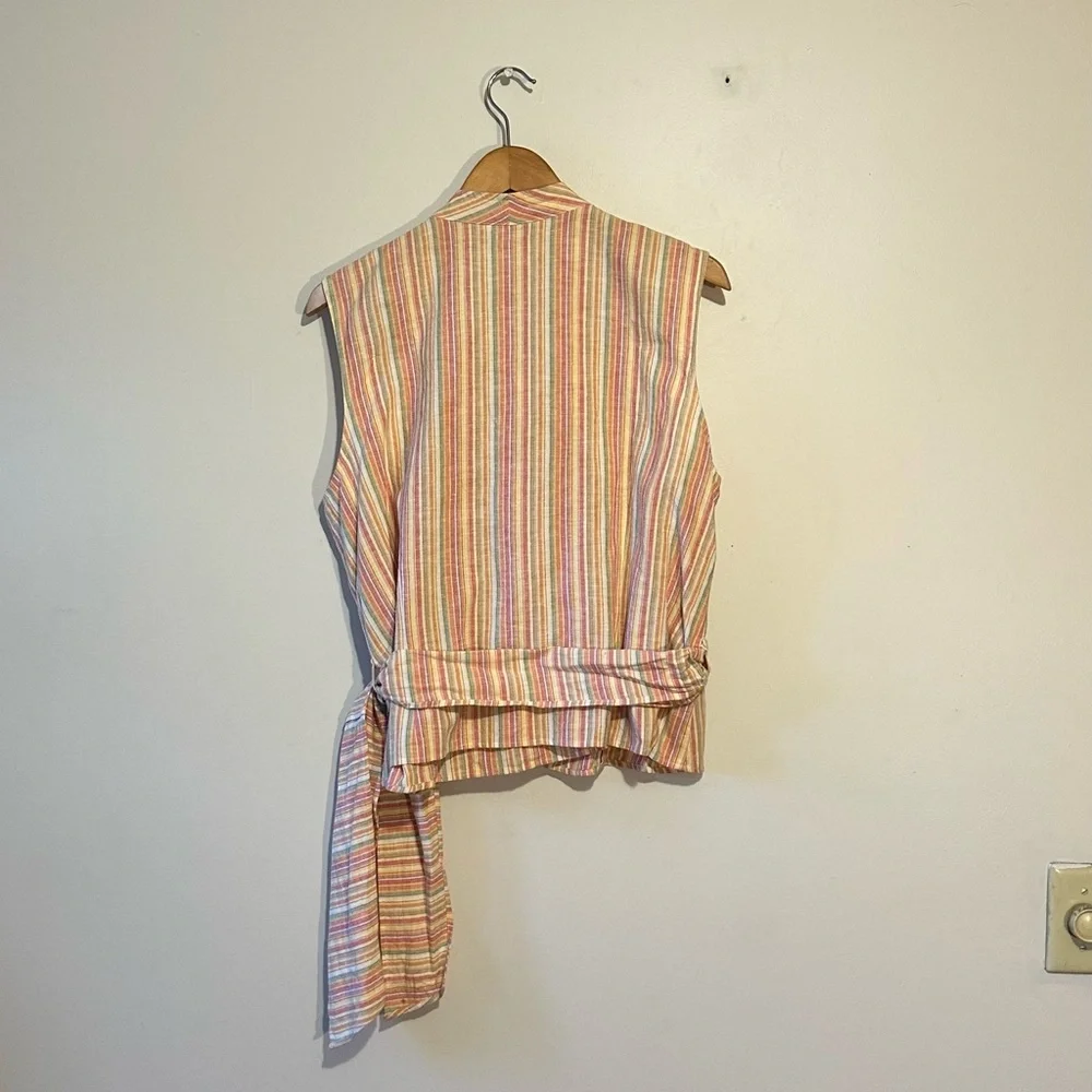 Talbots Linen/Cotton Blend Sleeveless Wrap Blouse- Sz XL - Picture 3 of 5